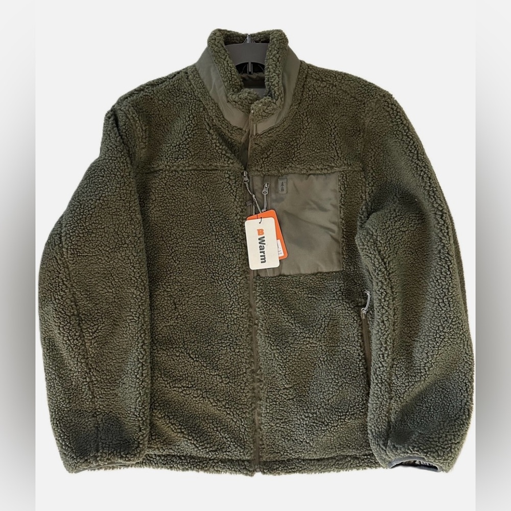 NEW $99 Bass Outdoor Men's Highline Trail Full-Zip Fleece Jacket Forrest Green M